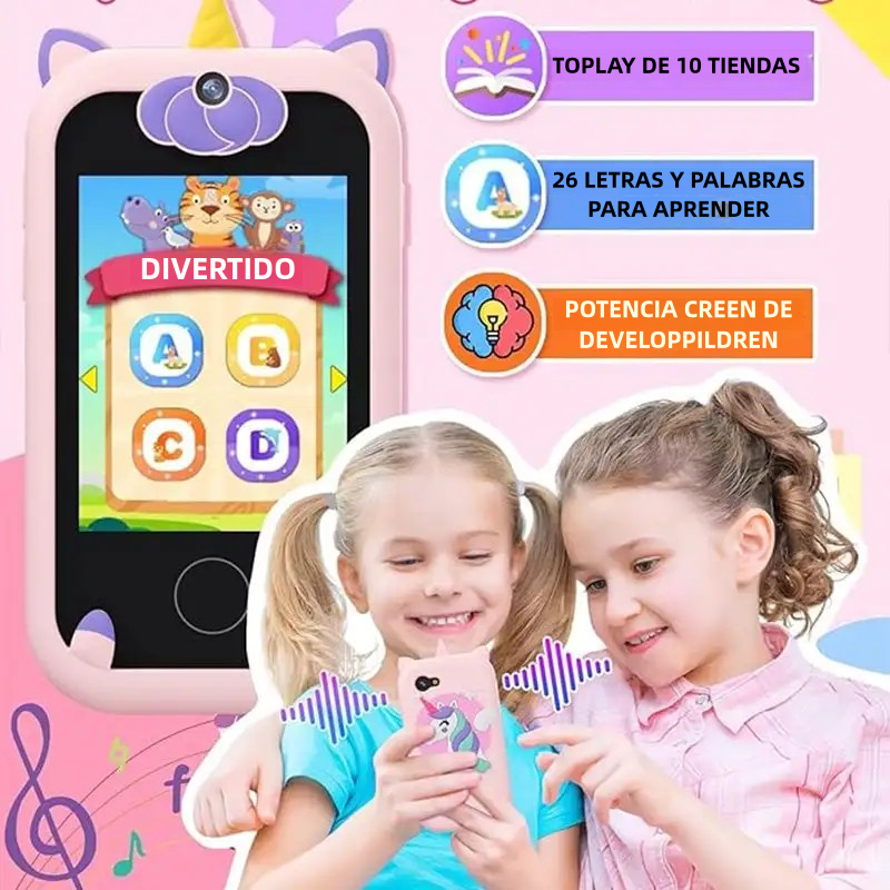 Teléfono Educativo Infantil con Cámara, Dibujos y Mapamundi Interactivo SP008 - Yesmart
