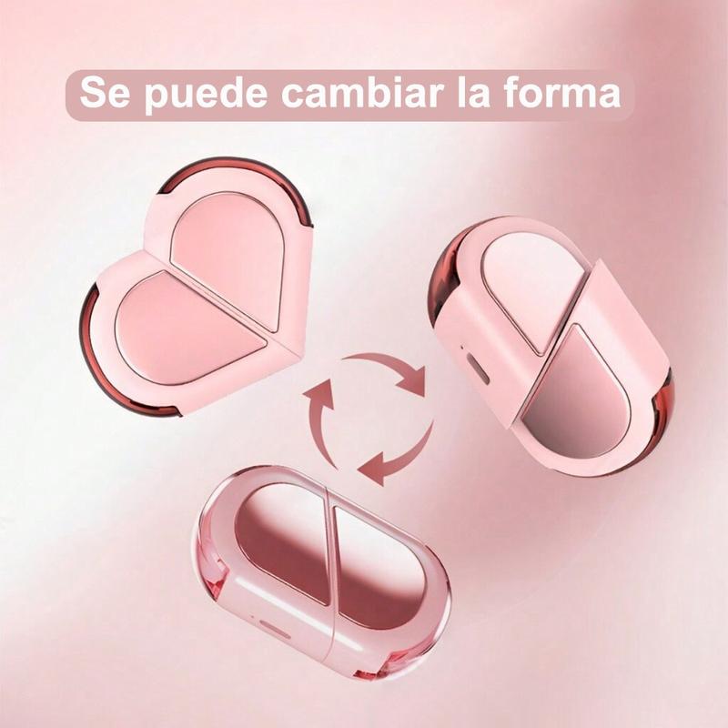 Auriculares Inalámbricos con Forma de Corazón, Mini Audífonos Bluetooth para Niñas y Mujeres, Diseño Pequeño y Ligero con Cancelación de Ruido y Estuche Transformable BH039