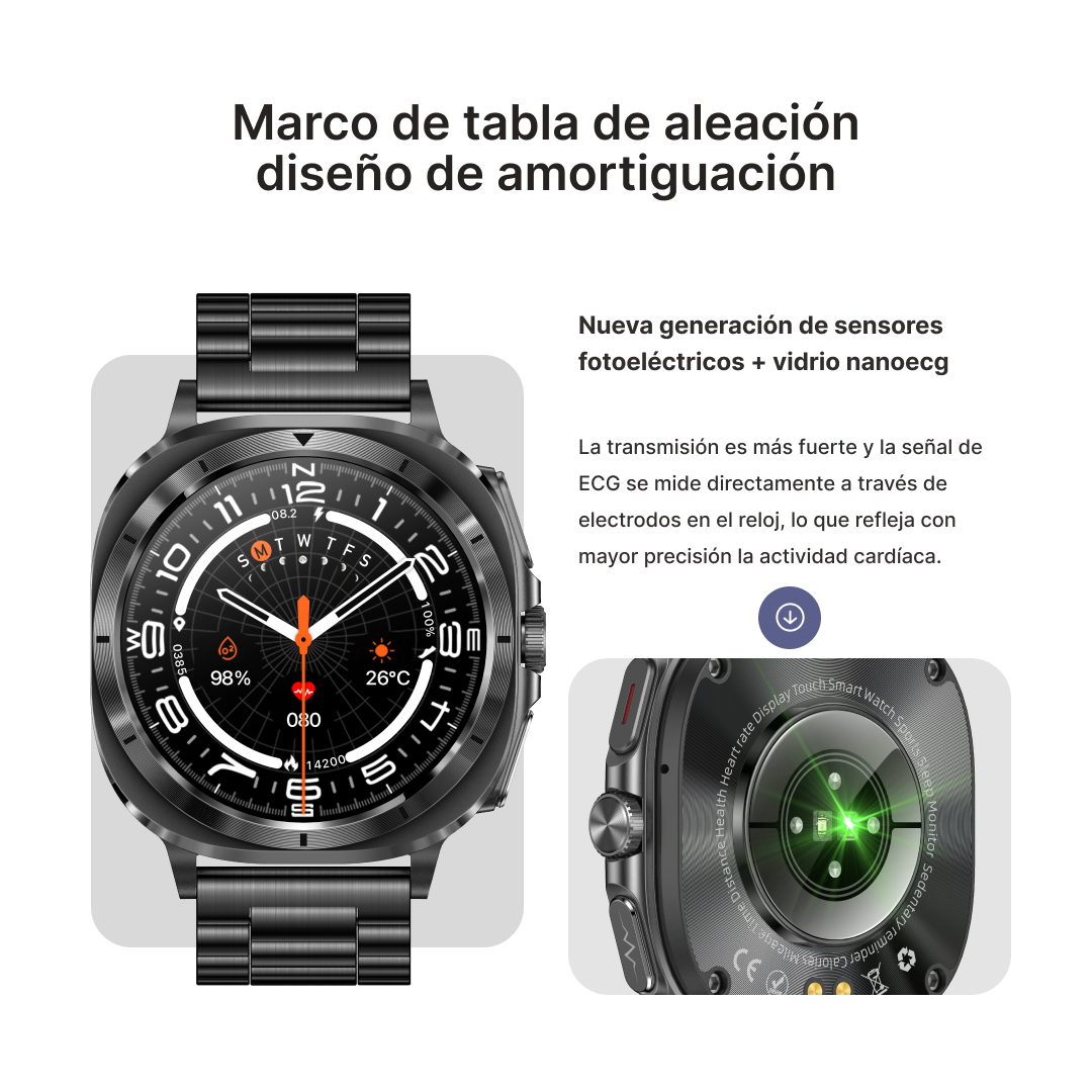Reloj inteligente AMOLED 1.43” Pantalla HD con Monitor de Salud Integral, 150 Modos Deportivos, IP68 Resistente al Agua, Larga Duración de Batería y Bluetooth 5.2 SW030 - Yesmart
