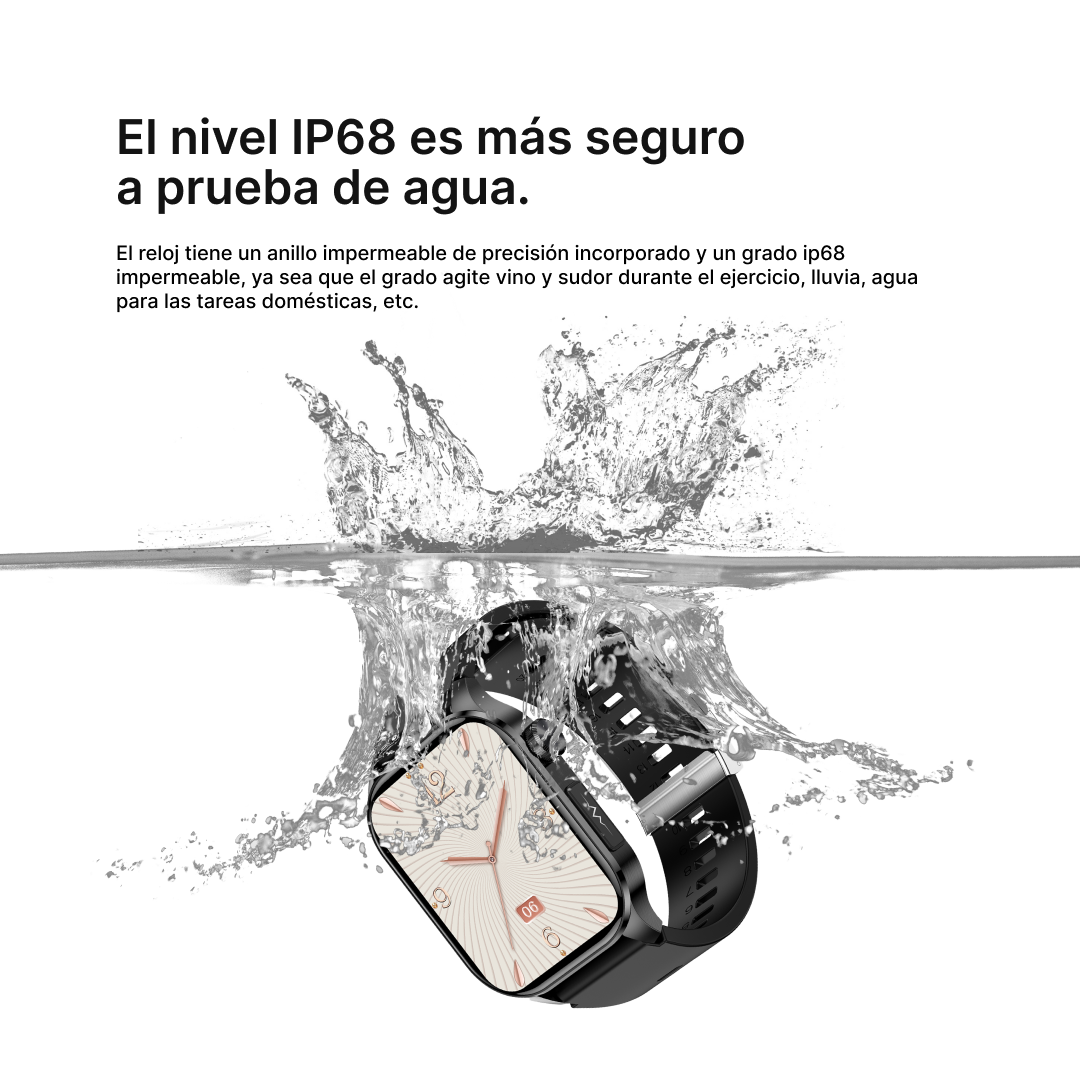 Reloj inteligente 2.04” AMOLED Pantalla HD con Monitor de Salud Integral, 150 Modos Deportivos, IP68 Resistente al Agua, Bluetooth 5.2 y ECG SW031 - Yesmart