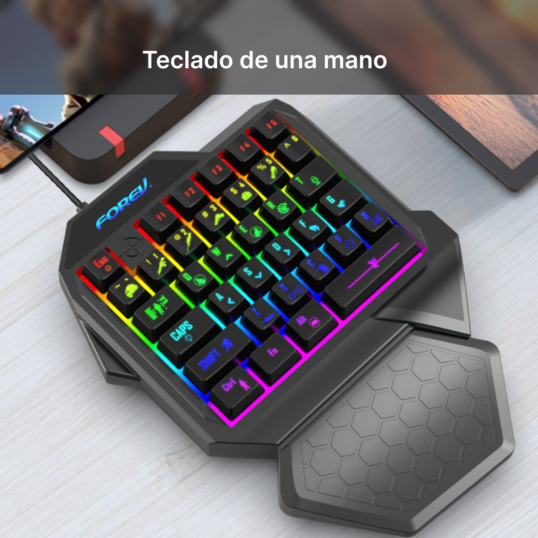 Teclado Gaming de una Mano, Retroiluminado con Diseño Ergonómico, 35 Teclas y Respuesta Rápida KM001 - Yesmart