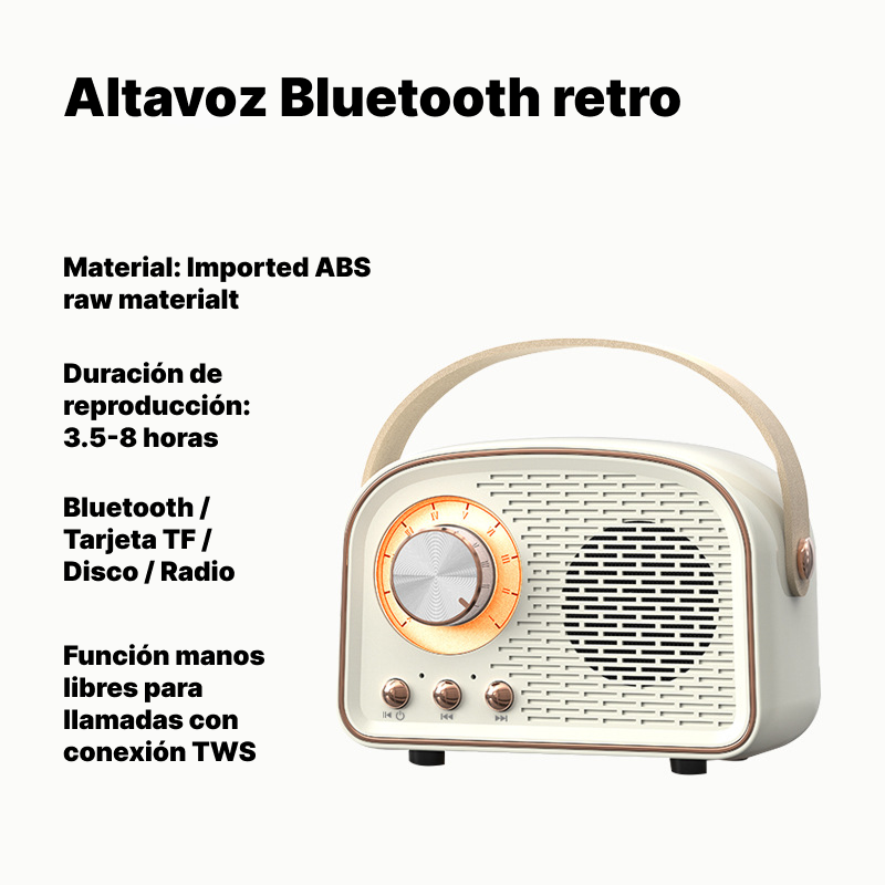 Bocina Bluetooth vintage portátil | Mini, potente y con bajos profundos