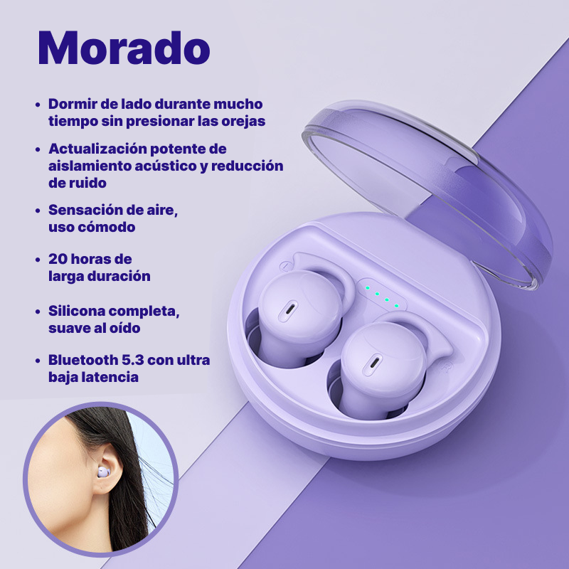 Audífonos Bluetooth mini para dormir | Inalámbricos, cómodos, gran batería