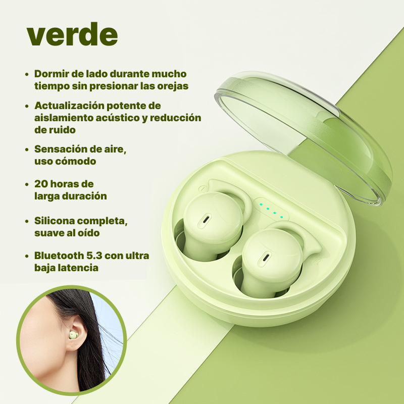 Audífonos Bluetooth mini para dormir | Inalámbricos, cómodos, gran batería