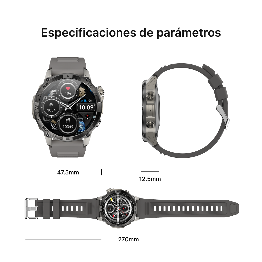 Reloj inteligente 1.46" AMOLED Monitor de Salud Asistente de Voz y de Larga Duración -SW006 - Yesmart