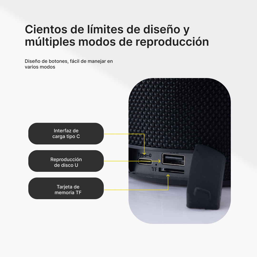 Altavoz- Sonido 360°, Bluetooth 5.3, Resistente al Agua, Portátil para Uso Exterior -BS010 - Yesmart