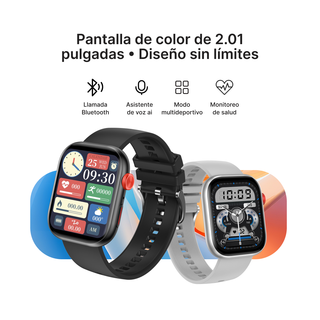 Reloj inteligente Diseño Moderno 2.01” TFT Pantalla Monitoreo de Salud y Modos Deportivos -SW015 - Yesmart