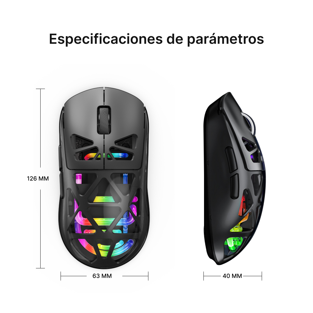 Ratón Gaming Inalámbrico RGB de Tres Modos con DPI Ajustable y Batería Recargable KM003 - Yesmart