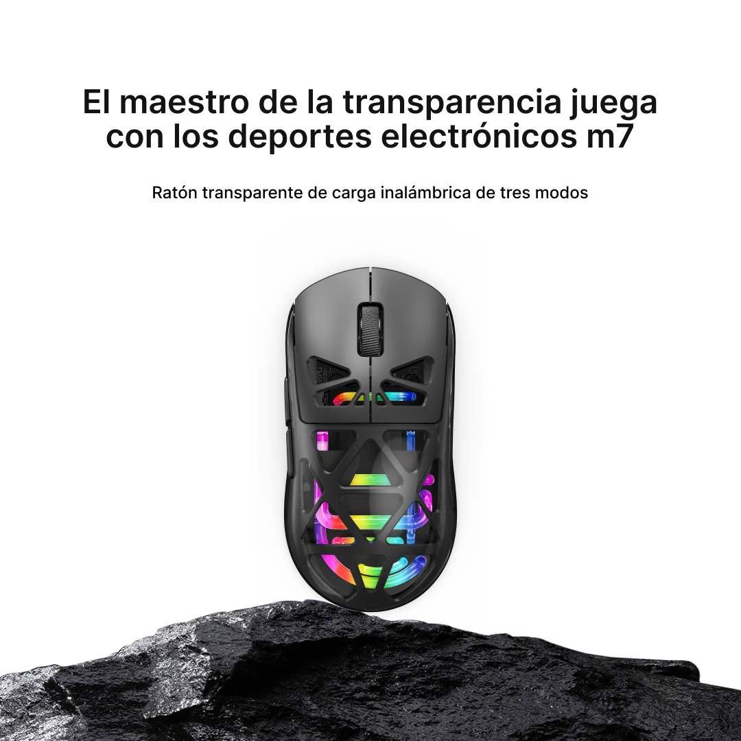 Ratón Gaming Inalámbrico RGB de Tres Modos con DPI Ajustable y Batería Recargable KM003 - Yesmart