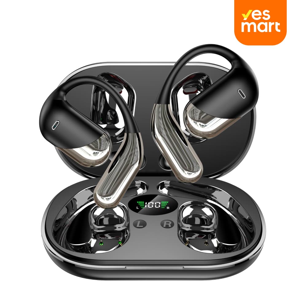 Audifonos Traductores con IA en Tiempo Real, 144 Idiomas, Bluetooth 5.4 OWS, para iOS y Android - Negro BH055