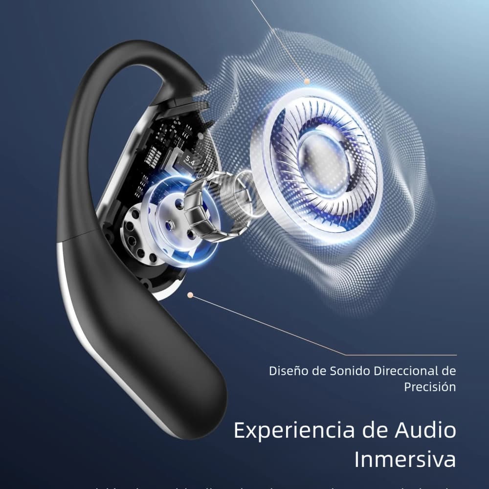 Audifonos Traductores con IA en Tiempo Real, 144 Idiomas, Bluetooth 5.4 OWS, para iOS y Android - Negro BH055