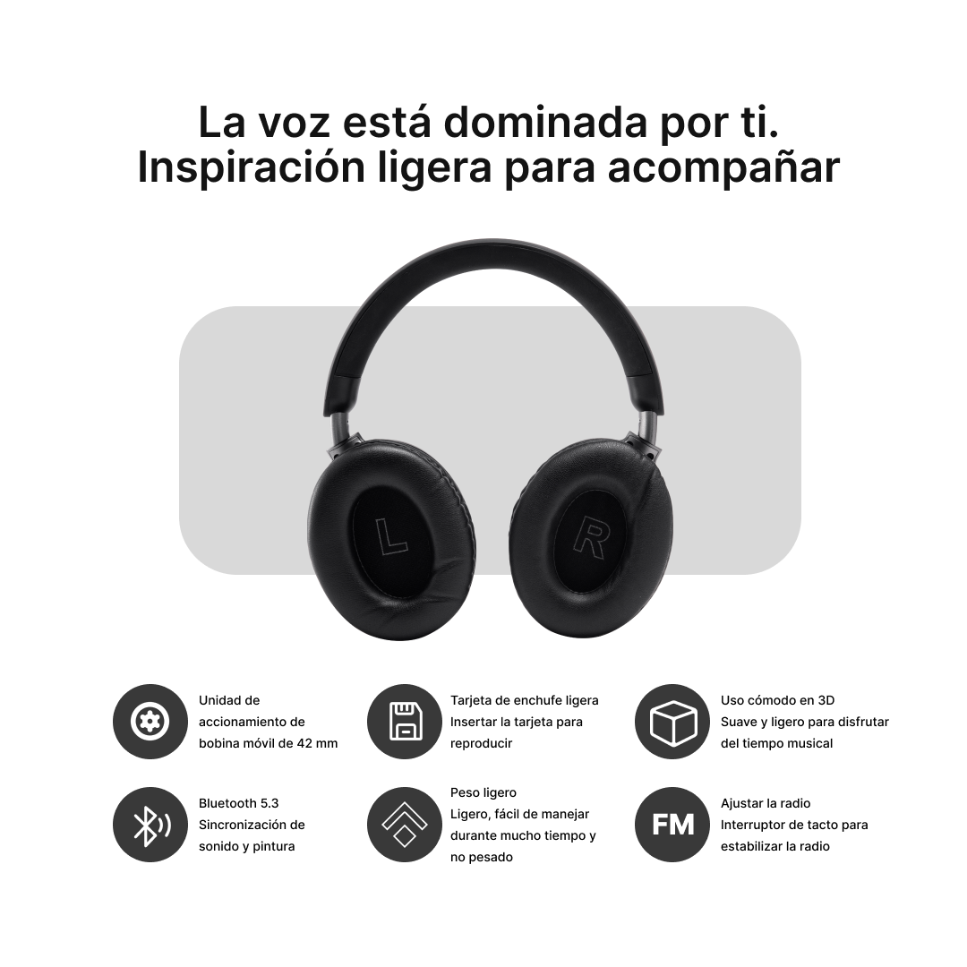 Auriculares Bluetooth 5.3, Conexión Estable, 20 Horas de Reproducción y Diseño Plegable BH021 - Yesmart
