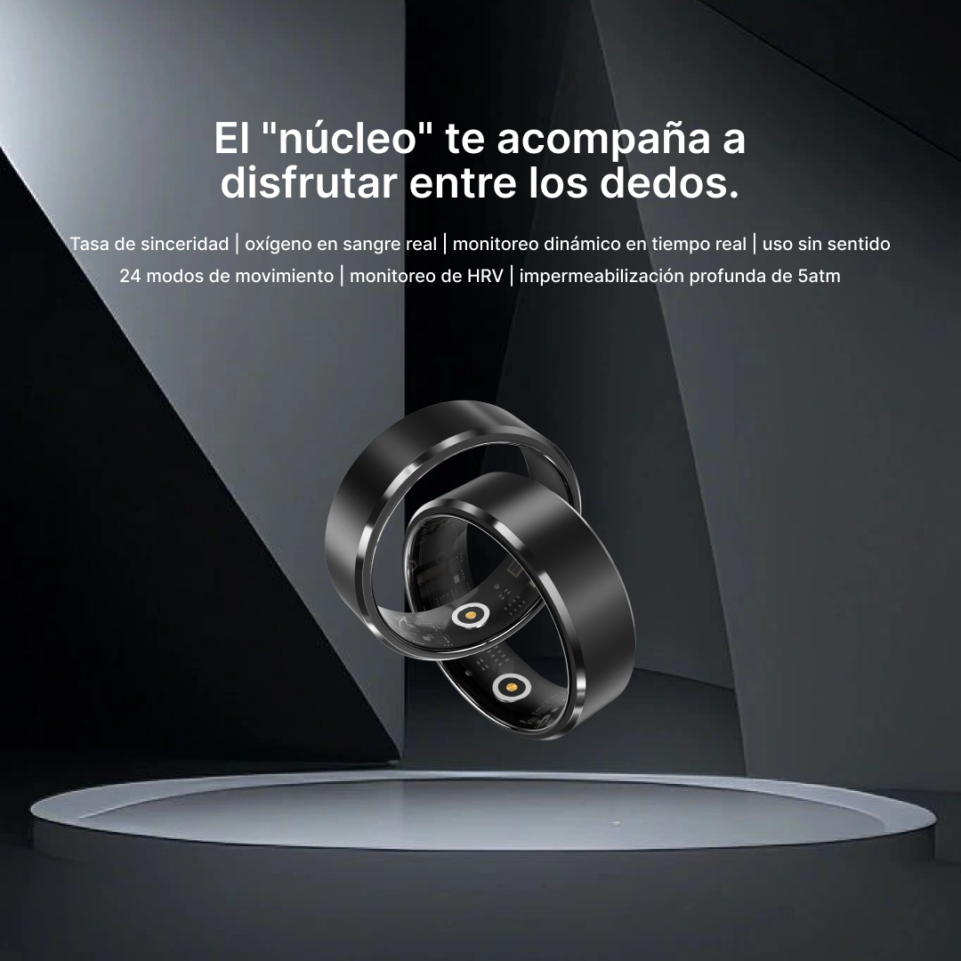 Anillo Inteligente 5ATM, Monitor de Salud con Ritmo Cardiaco, Oxígeno en Sangre y Seguimiento del Sueño, Compatible con Android e iOS SW010 - Yesmart