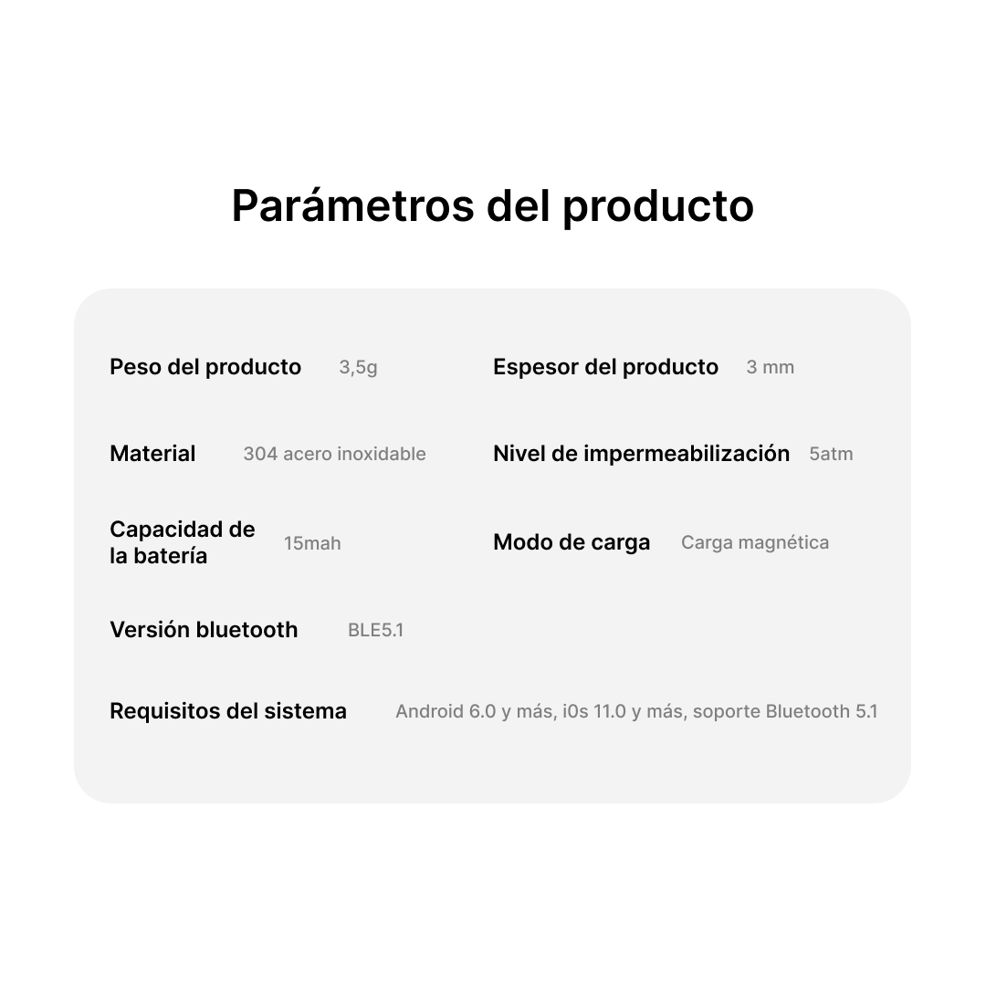 Anillo Inteligente 5ATM, Monitor de Salud con Ritmo Cardiaco, Oxígeno en Sangre y Seguimiento del Sueño, Compatible con Android e iOS SW010 - Yesmart
