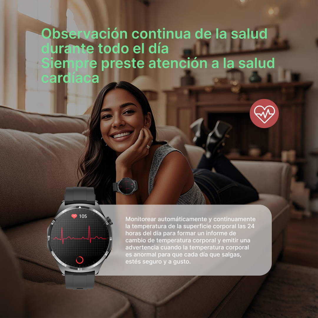 Reloj inteligente con Llamadas Bluetooth, Pantalla AMOLED HD y Monitoreo Integral de Salud -SW017 - Yesmart
