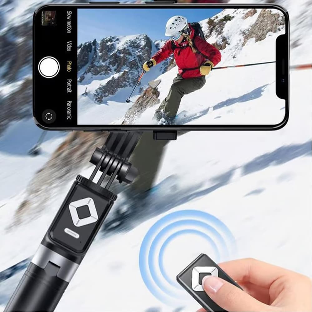 Trípode Extensible 67” con Luz y Bluetooth – Selfie Stick 3 en 1 con Control Remoto para Celular, Grabación y Transmisión