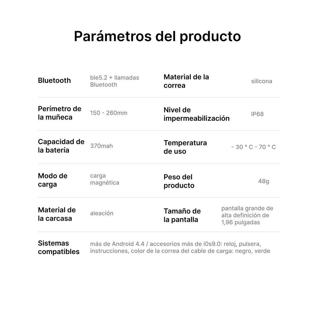 Reloj inteligente Deportivo con Pantalla HD de 1.96", Modos Deportivos y Monitoreo de Salud SW035 - Yesmart