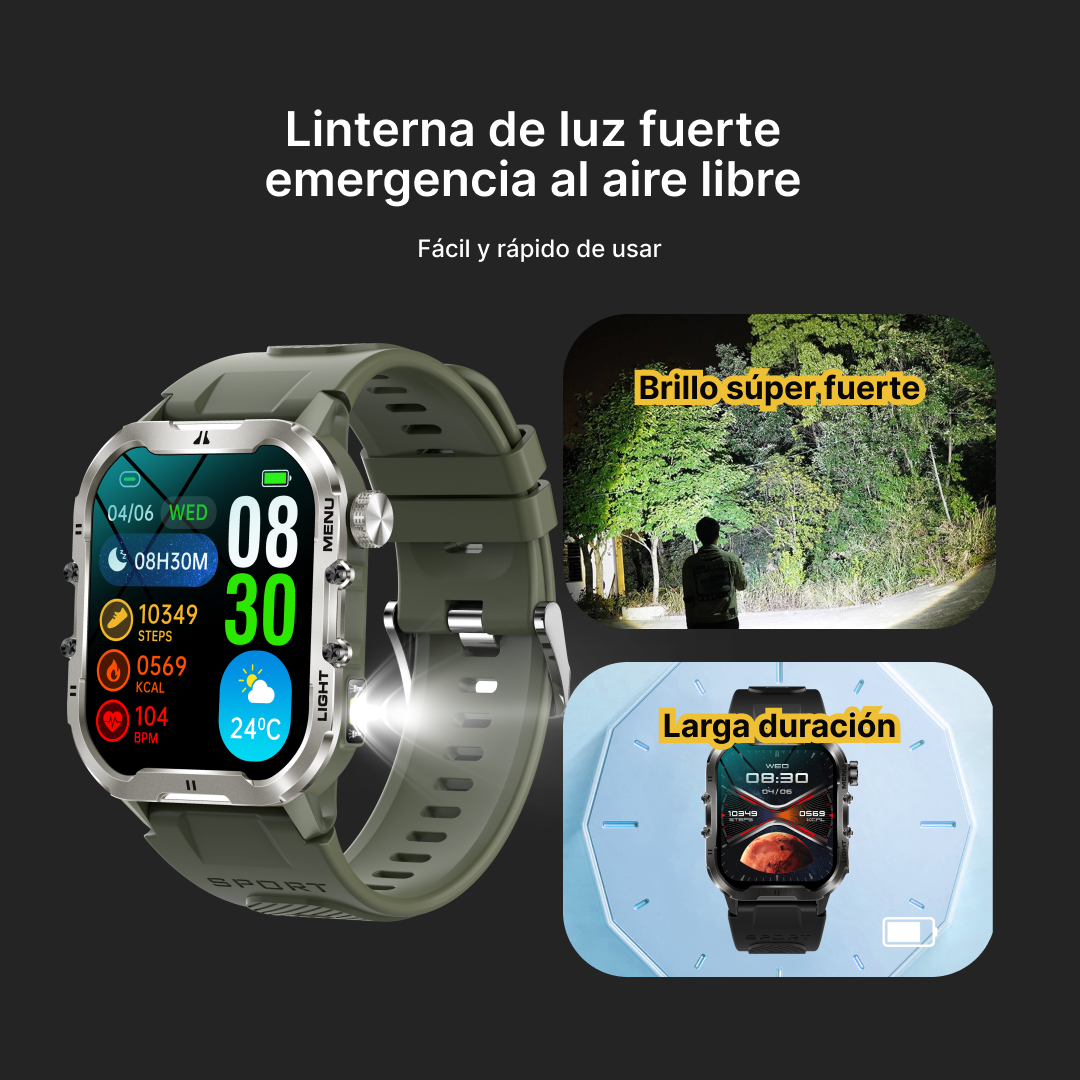 Reloj inteligente Deportivo con Pantalla HD de 1.96", Modos Deportivos y Monitoreo de Salud SW035 - Yesmart