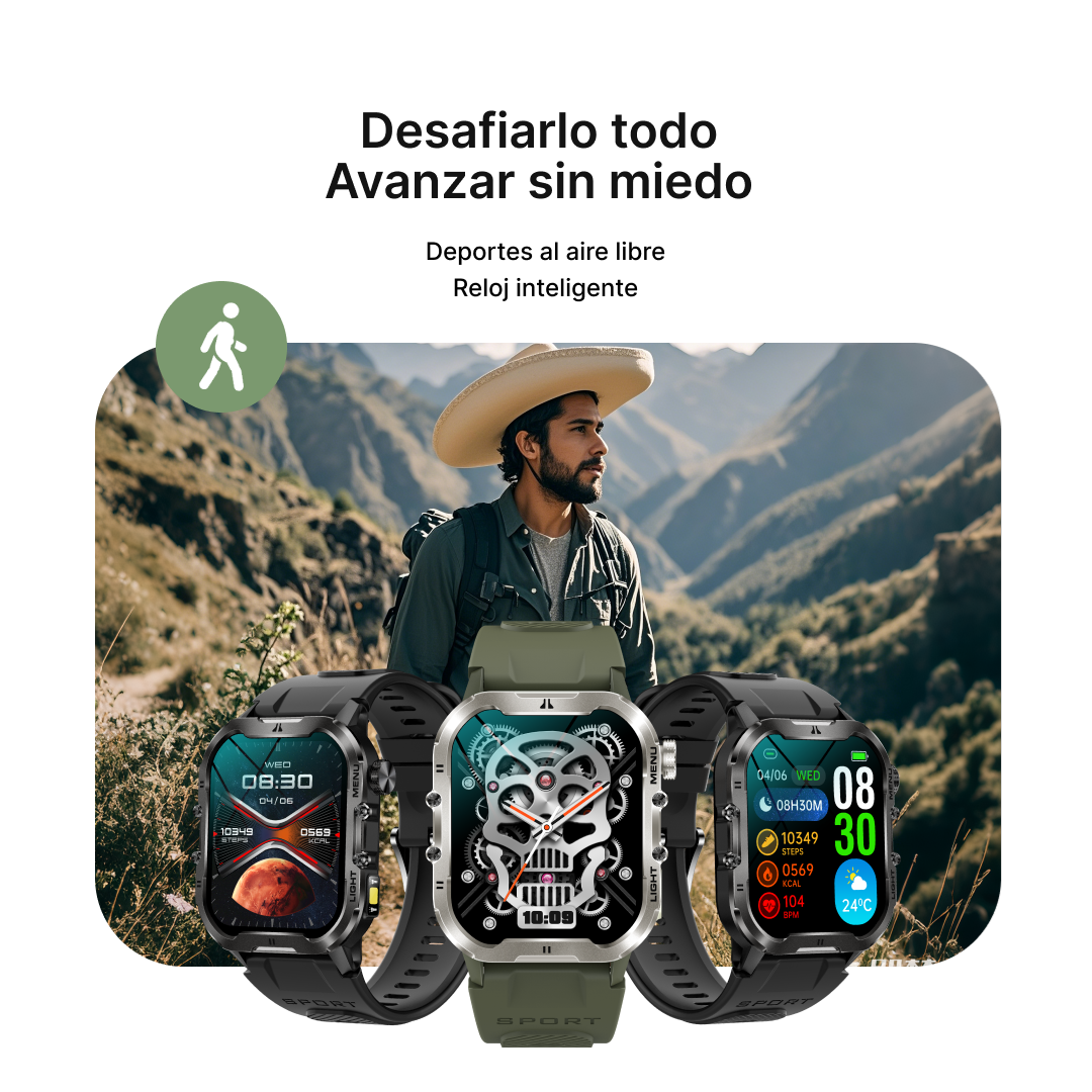 Reloj inteligente Deportivo con Pantalla HD de 1.96", Modos Deportivos y Monitoreo de Salud SW035 - Yesmart