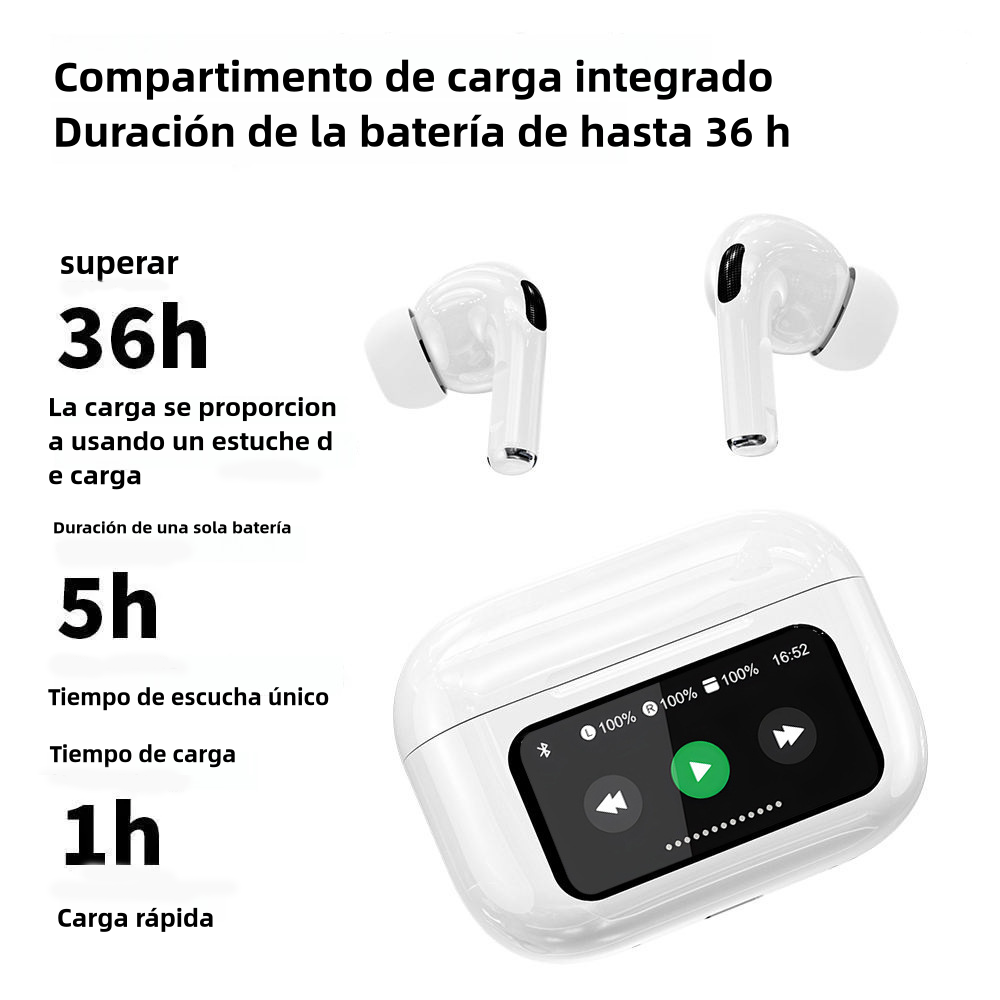 Auriculares Bluetooth 1.47" con pantalla táctil ANC+ENC dual mic con reducción de ruido -BH005 - Yesmart