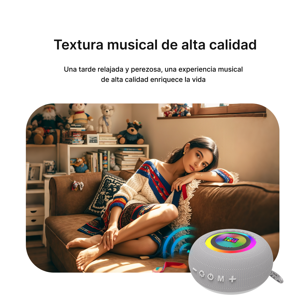 Altavoz Bluetooth con FM, TWS, LED Multicolor y Entrada LINE IN BS014 - Yesmart