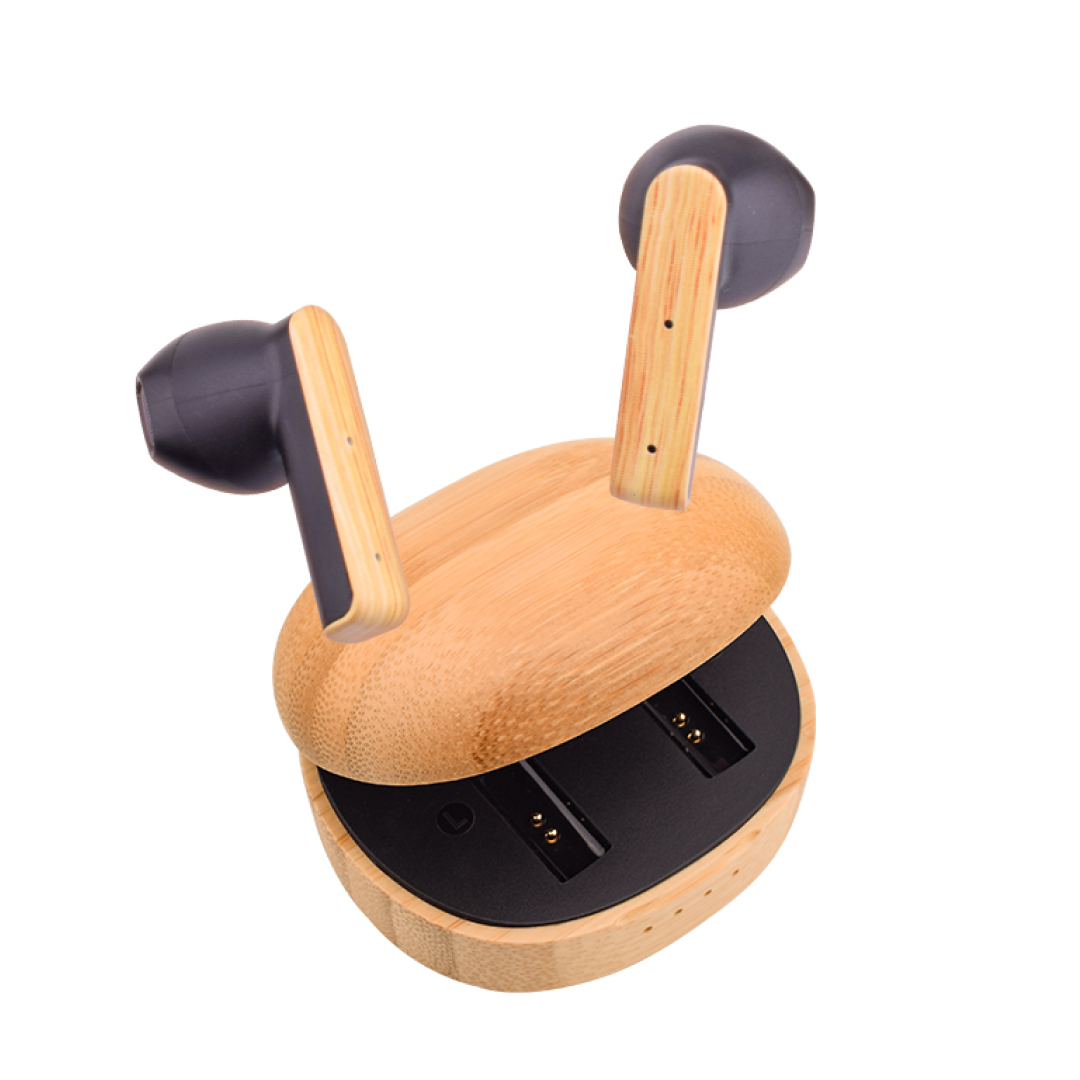 Auriculares Bluetooth 5.3 con Diseño de Madera Natural, Larga Autonomía y Control Inteligente -BH020 - Yesmart