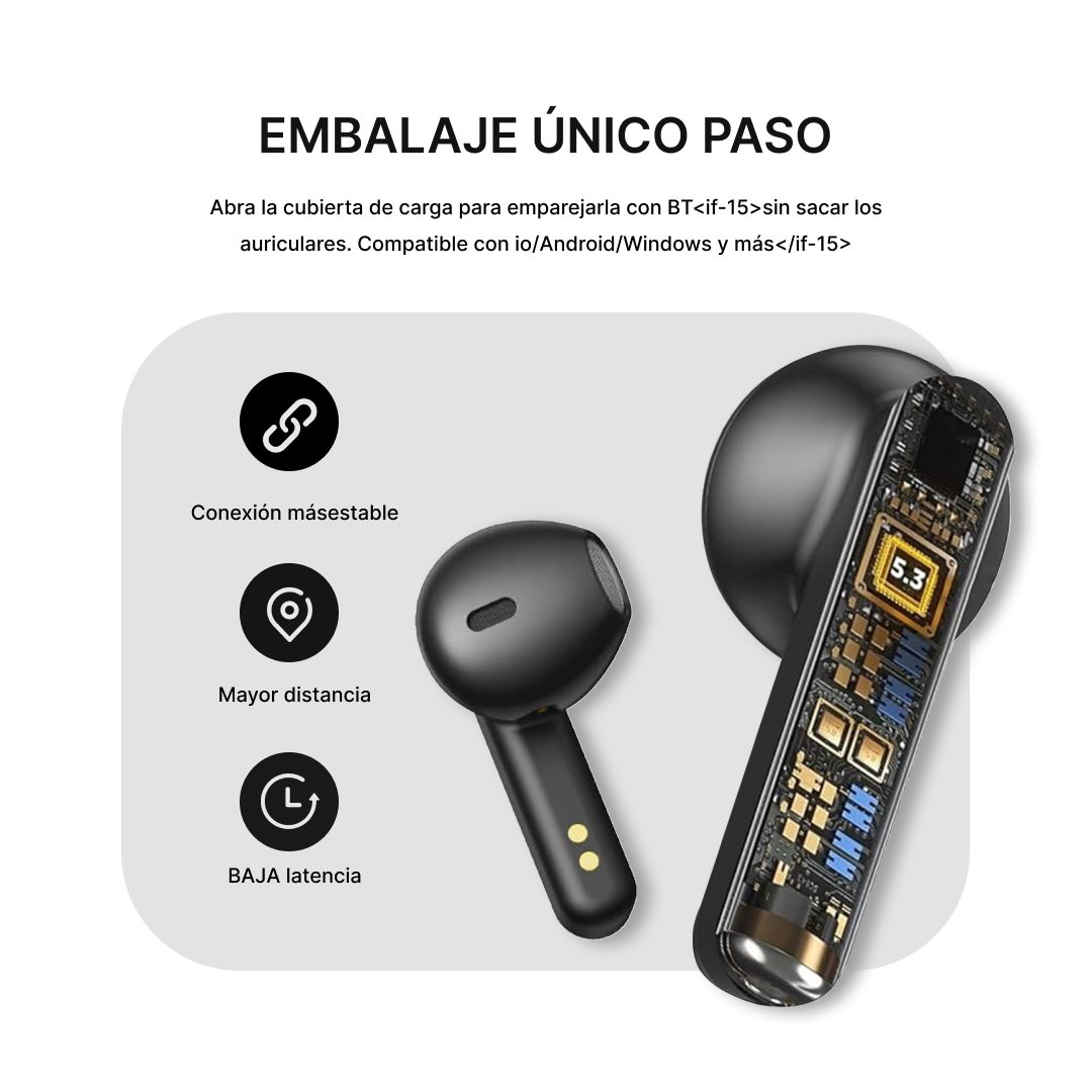 Auriculares Bluetooth 5.3 con Diseño de Madera Natural, Larga Autonomía y Control Inteligente -BH020 - Yesmart