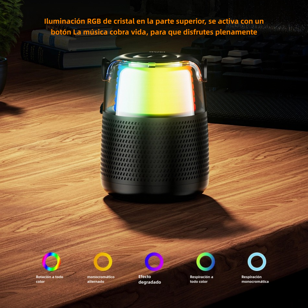 Altavoces Micrófono karaoke bluetooth speaker soporte TF radio tarjeta luz intermitente ajustable -BS009 - Yesmart
