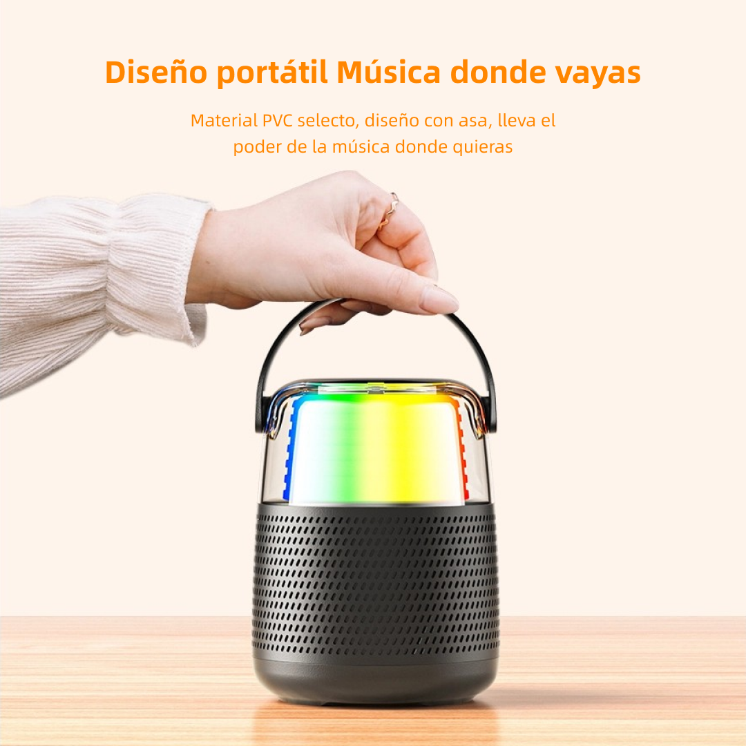 Altavoces Micrófono karaoke bluetooth speaker soporte TF radio tarjeta luz intermitente ajustable -BS009 - Yesmart
