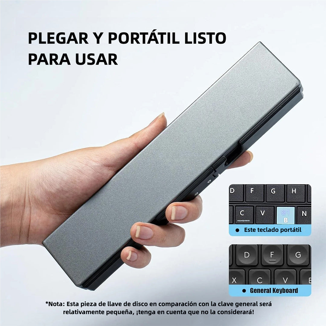 Teclado Bluetooth Plegable Mini con Soporte Magnético, Teclado Ergonómico y Silencioso, Recargable y Compatible con iPad, iPhone, Android, y Más KM006 - Yesmart