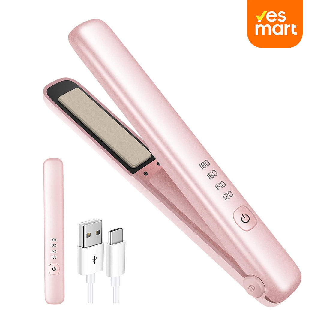 Plancha de Cabello Inalámbrica – Alisadora Recargable 4 Niveles de Calor, Placas de Cerámica, para Cabello Fino y Suave, Ideal para Viaje, Ondas y Rizos con Calidad de Salón – SE008