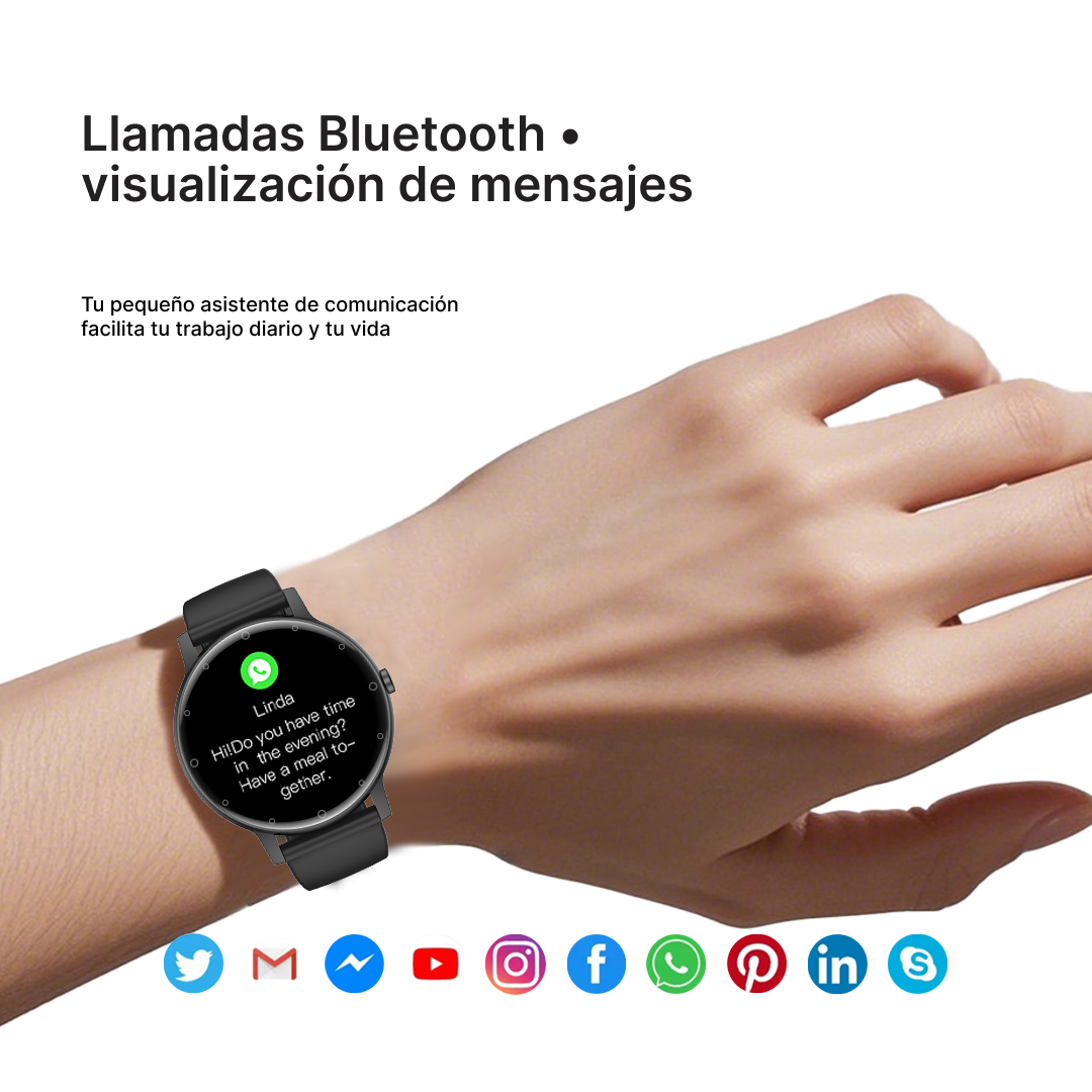 Reloj inteligente con Pantalla TFT 1.39'', Monitoreo de Salud y Modos Deportivos -SW016 - Yesmart