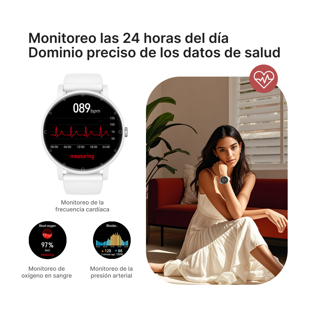 Reloj inteligente con Pantalla TFT 1.39'', Monitoreo de Salud y Modos Deportivos -SW016 - Yesmart