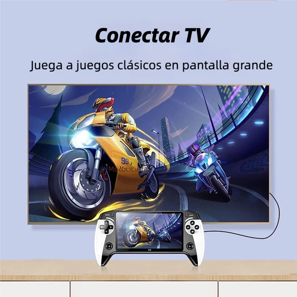 Consola de Videojuegos Portátil X9 con Pantalla Grande de 5.5", Retro Arcade, 8 Emuladores, WiFi para GBA/FC AJ006