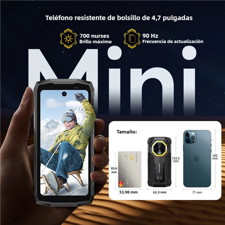 Teléfono inteligente Ulefone Armor Mini 20 Pro 5G 4.7" Rugged Phone, 64MP Night Camera, Android 14 Smartphone, 6200mAh Battery, LED Light -SP001 - Yesmart