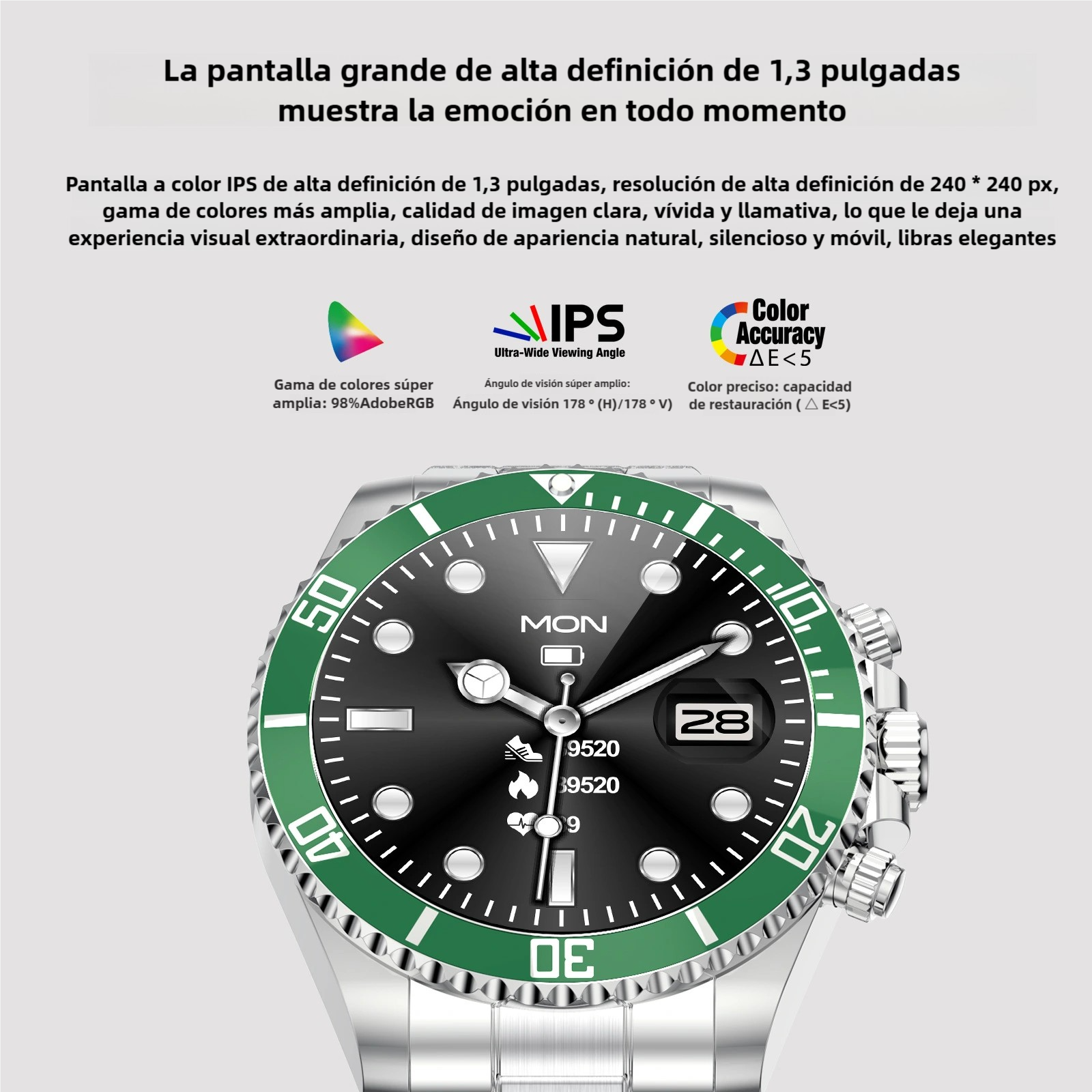 Reloj Inteligente Resistente con Llamadas, Monitor de Salud, 10 ATM Impermeable y 21 Días de Batería SW028 - Yesmart