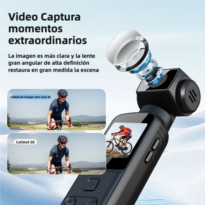 Cámara Corporal 4K con Micrófono Externo y Rotación de 270° - Cámara Compacta para Actividades al Aire Libre y Uso Personal – CC011