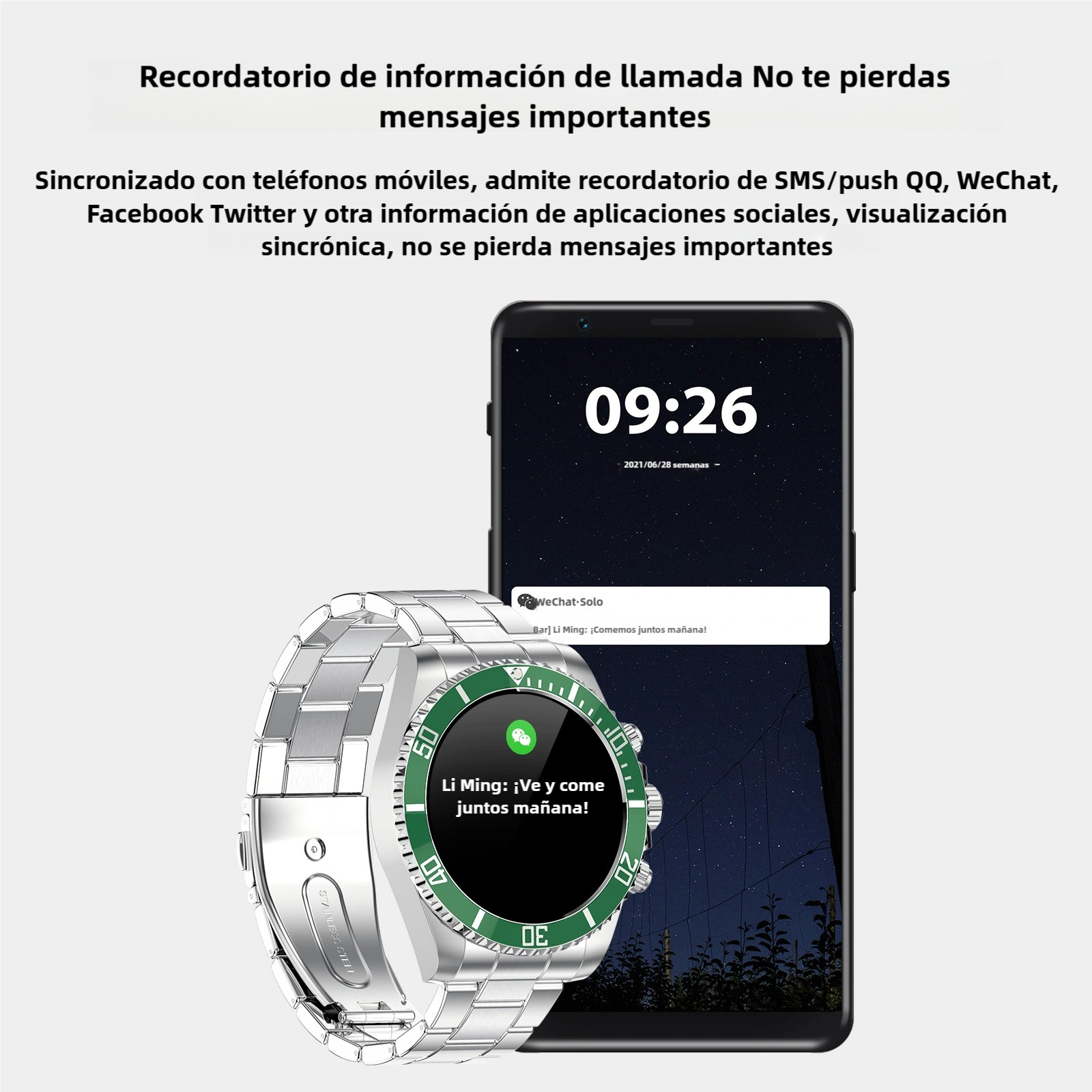 Reloj Inteligente Resistente con Llamadas, Monitor de Salud, 10 ATM Impermeable y 21 Días de Batería SW028 - Yesmart