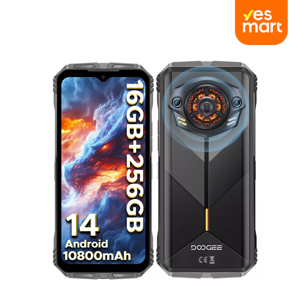 Teléfono inteligente Rugged Dual SIM, 6.58" FHD+ Android 14, 16GB RAM + 256GB ROM, Batería 10800mAh, Cámara AI 50MP + 16MP, NFC y Carga Rápida de 33W -SP002