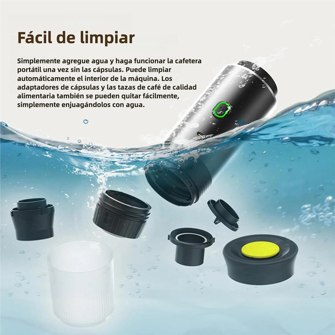 Máquina de Café Portátil 3 en 1 Inalámbrica, Eléctrica para Cápsulas y Café Molido, Con Función de Enfriado y Calentado, Taza de 150ml - EJ006
