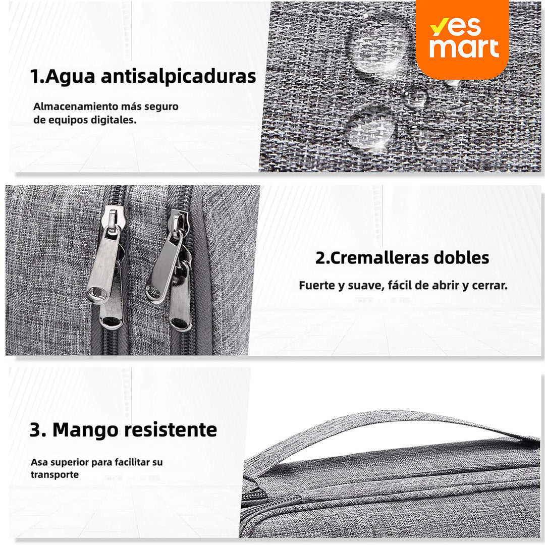Bolsillo Organizador para Electrónica de Viaje, Bolsa Impermeable para Cables y Accesorios AH004