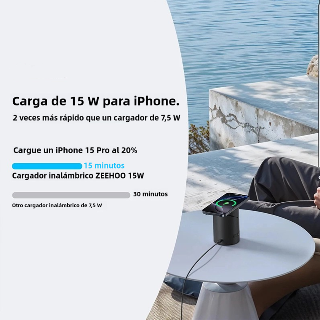 Cargadores Estación de Carga Inalámbrica Magnética 3 en 1 con Carga Rápida de 15W para Smartphones, Relojes y Auriculares -CI001 - Yesmart