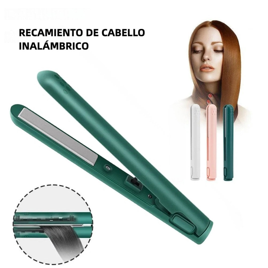 Mini Plancha de Pelo Dual Propósito DualGlam, Rizador y Alisador de Cabello, Compacto y Portátil, USB Recargable - SE003