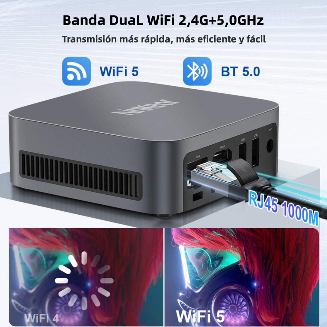 Ninkear Mini PC MBOX 11, Intel Twin Lake N150, 16GB RAM, 512GB SSD, Windows 11, Pantalla Doble 4K, WiFi 5, Bluetooth 5.0