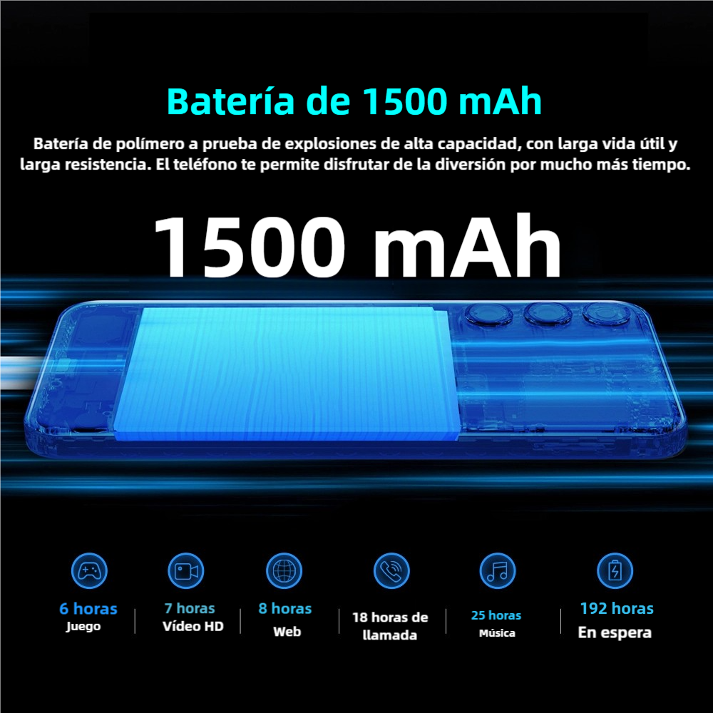 Teléfono inteligente Teléfono Móvil Note80, Pantalla 5.0", 1GB+16GB, Android 8.1, Cámaras 3MP+2MP, Doble SIM, Batería 1500mAh -SP007 - Yesmart
