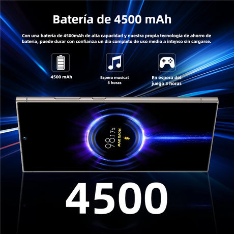 Teléfono inteligente Android 14, 4GB+128GB ROM, 240MP+80MP, Pantalla 6.6", Batería 4500mAh, Dual SIM Desbloqueado -SP003 - Yesmart