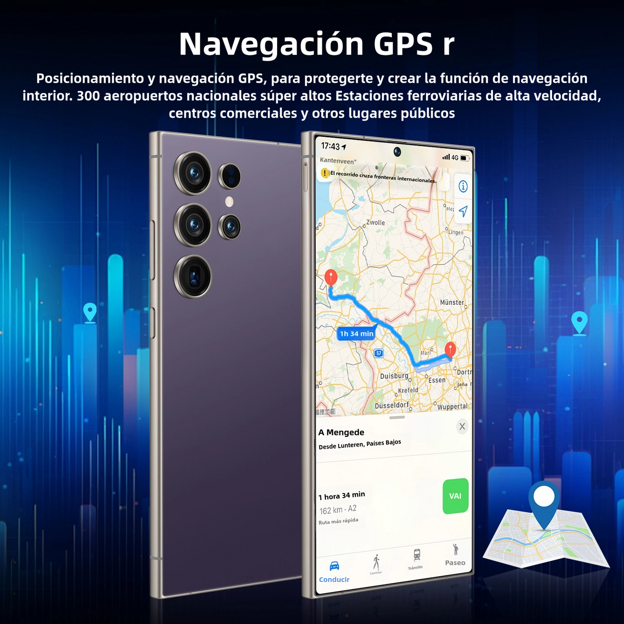 Teléfono inteligente Android 14, 4GB+128GB ROM, 240MP+80MP, Pantalla 6.6", Batería 4500mAh, Dual SIM Desbloqueado -SP003 - Yesmart