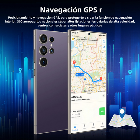 Teléfono inteligente Android 14, 4GB+128GB ROM, 240MP+80MP, Pantalla 6.6", Batería 4500mAh, Dual SIM Desbloqueado -SP003 - Yesmart