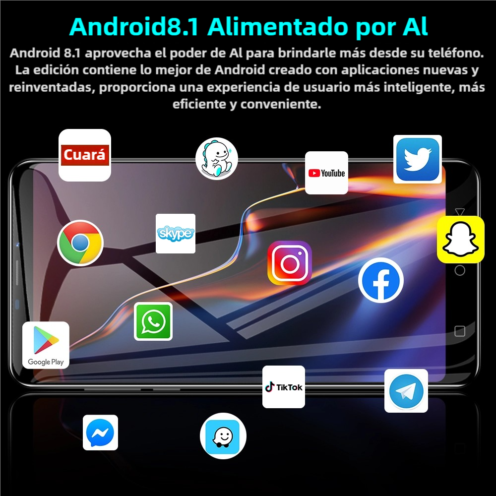 Teléfono inteligente Teléfono Móvil Note80, Pantalla 5.0", 1GB+16GB, Android 8.1, Cámaras 3MP+2MP, Doble SIM, Batería 1500mAh -SP007 - Yesmart