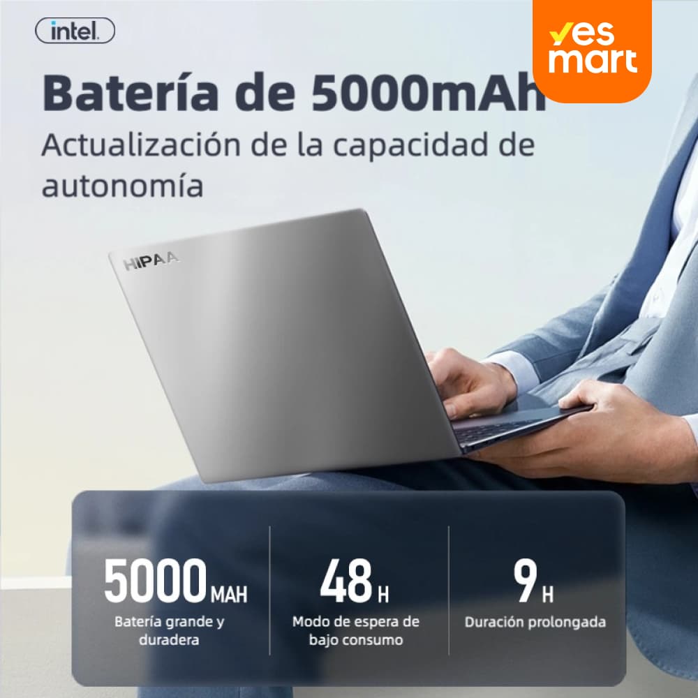 Laptop 15.6 Pulgadas Ultraligera con Pantalla IPS Full HD, Procesador Intel N5095,, Ideal para Estudio y Oficina